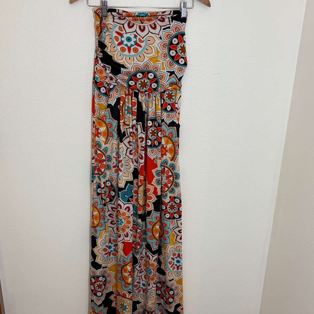 Strapless Leadingstar Multicolor Floral Maxi Dress